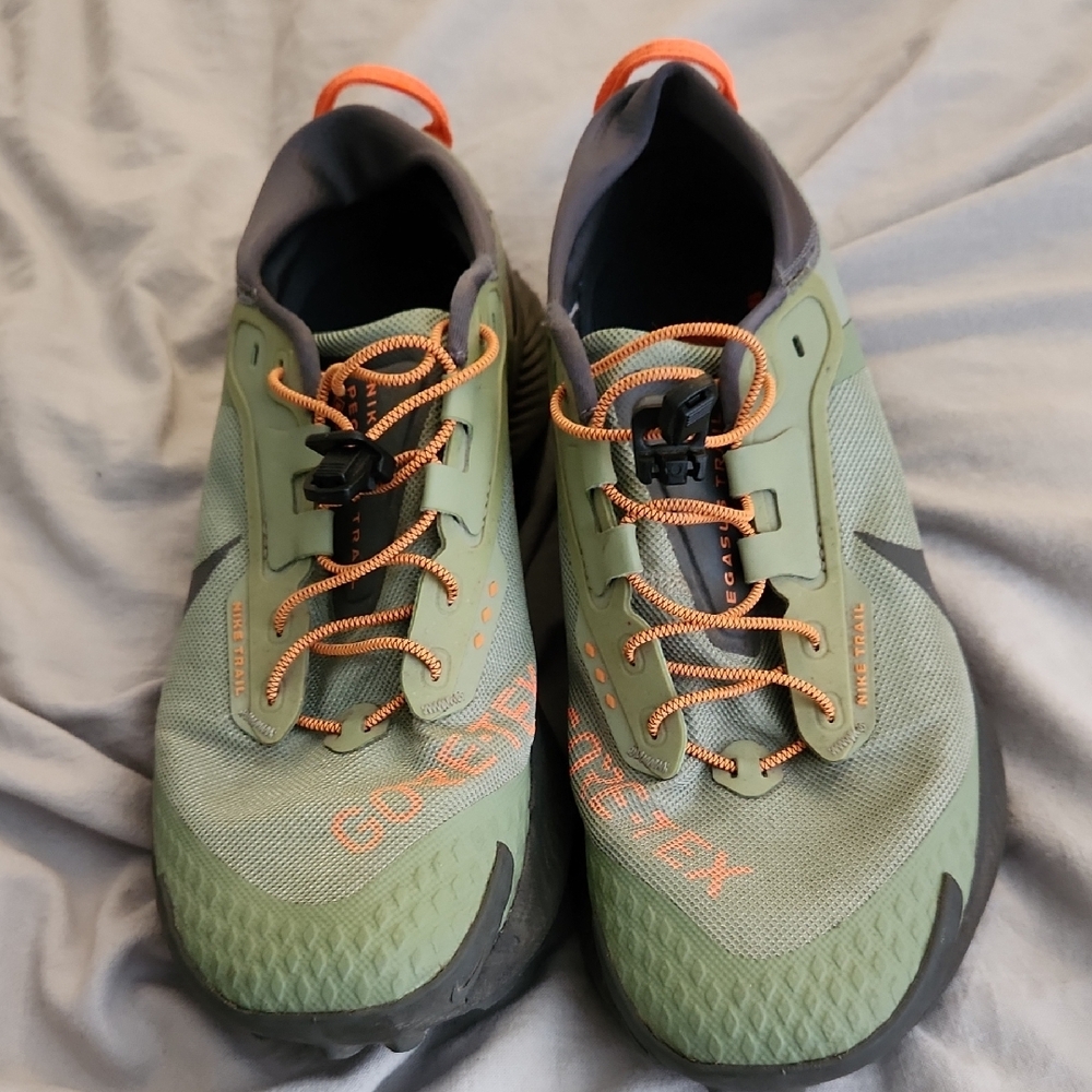 Nike Green and Orange Athletic Shoes for Trail Running